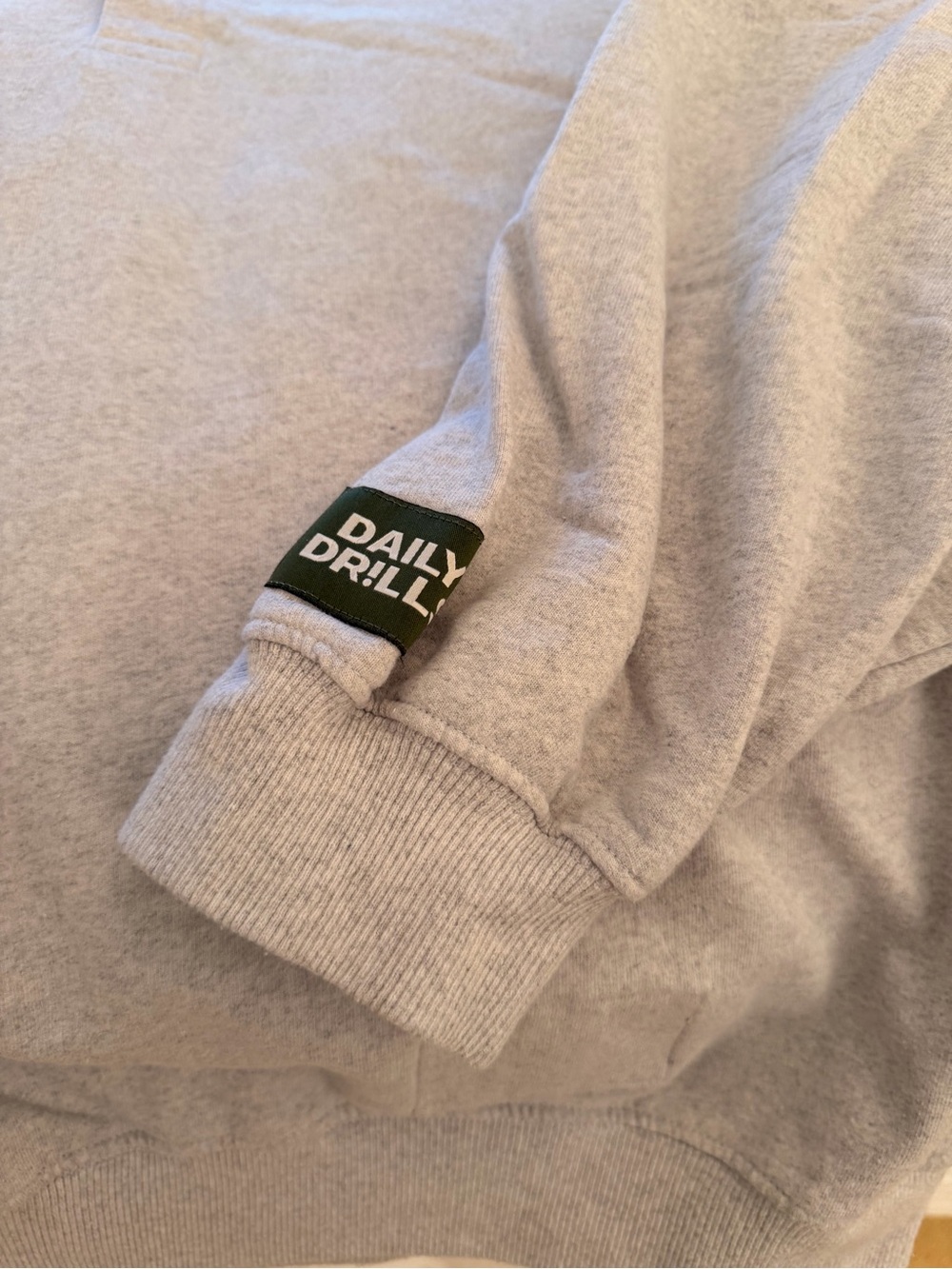 Daily Drills Gray Fleece Henley Crewneck - Picture 2 of 4